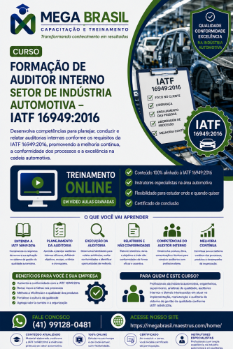IATF 16949 - FORMAÇÃO DE AUDITOR INTERNO-600