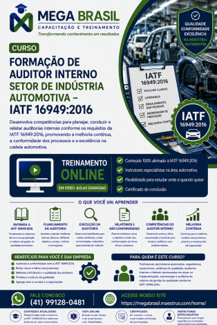 IATF 16949 - FORMAÇÃO DE AUDITOR INTERNO-600