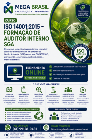 ISO 14001 2015 - FORMAÇÃO DE AUDITOR INTERNO-600